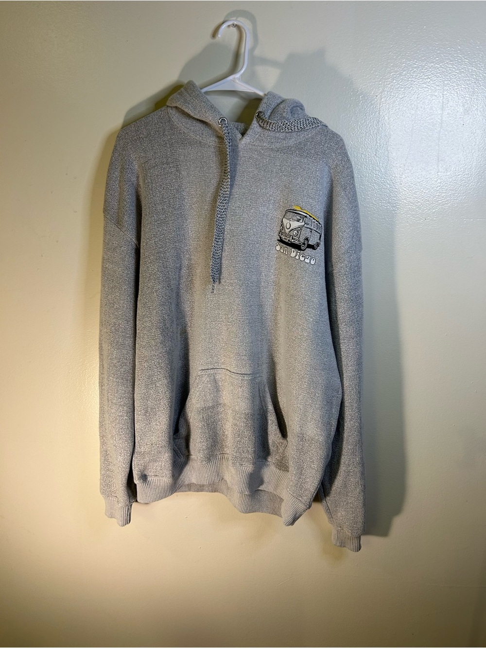 CO Men's Gray Crewneck Sweater with Vintage Van Patch sweatshirt